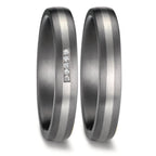 Alliance Tantale 999, Platine 950 Diamant 0.017 ct, 5 Pierres, w-si