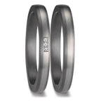 Alliance Tantale 999, Platine 950 Diamant 0.01 ct, 3 Pierres, w-si