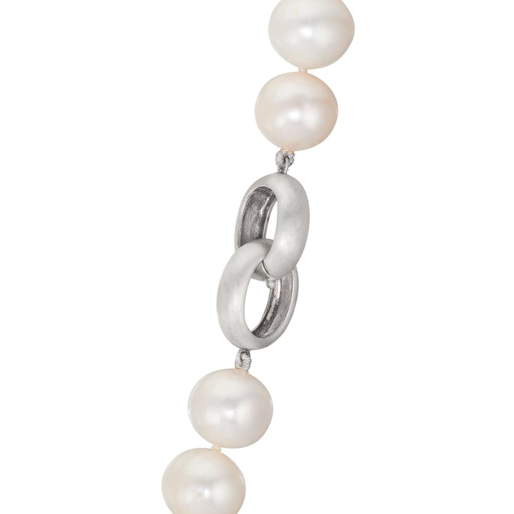 Collier Argent perle d'eau douce blanc, 12 mm 50 cm