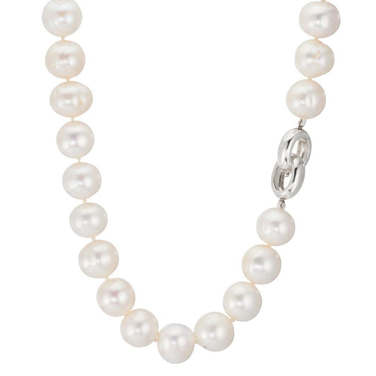 Collier Argent perle d'eau douce blanc, 12 mm 50 cm