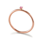 Bague à superposer Argent Zircone rose, 2 mm rosé Plaqué or