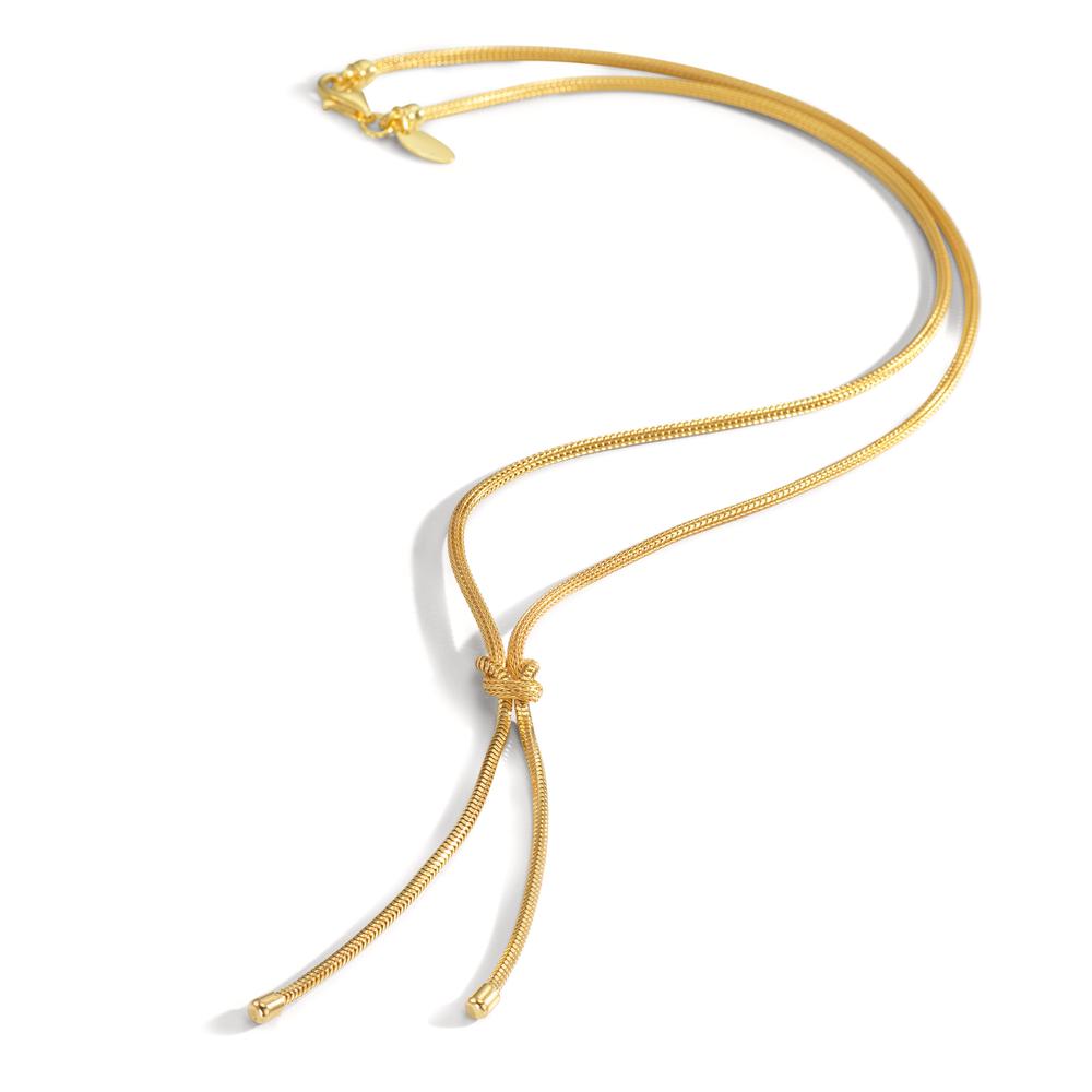 Collier Argent jaune Plaqué or Nœud 50 cm