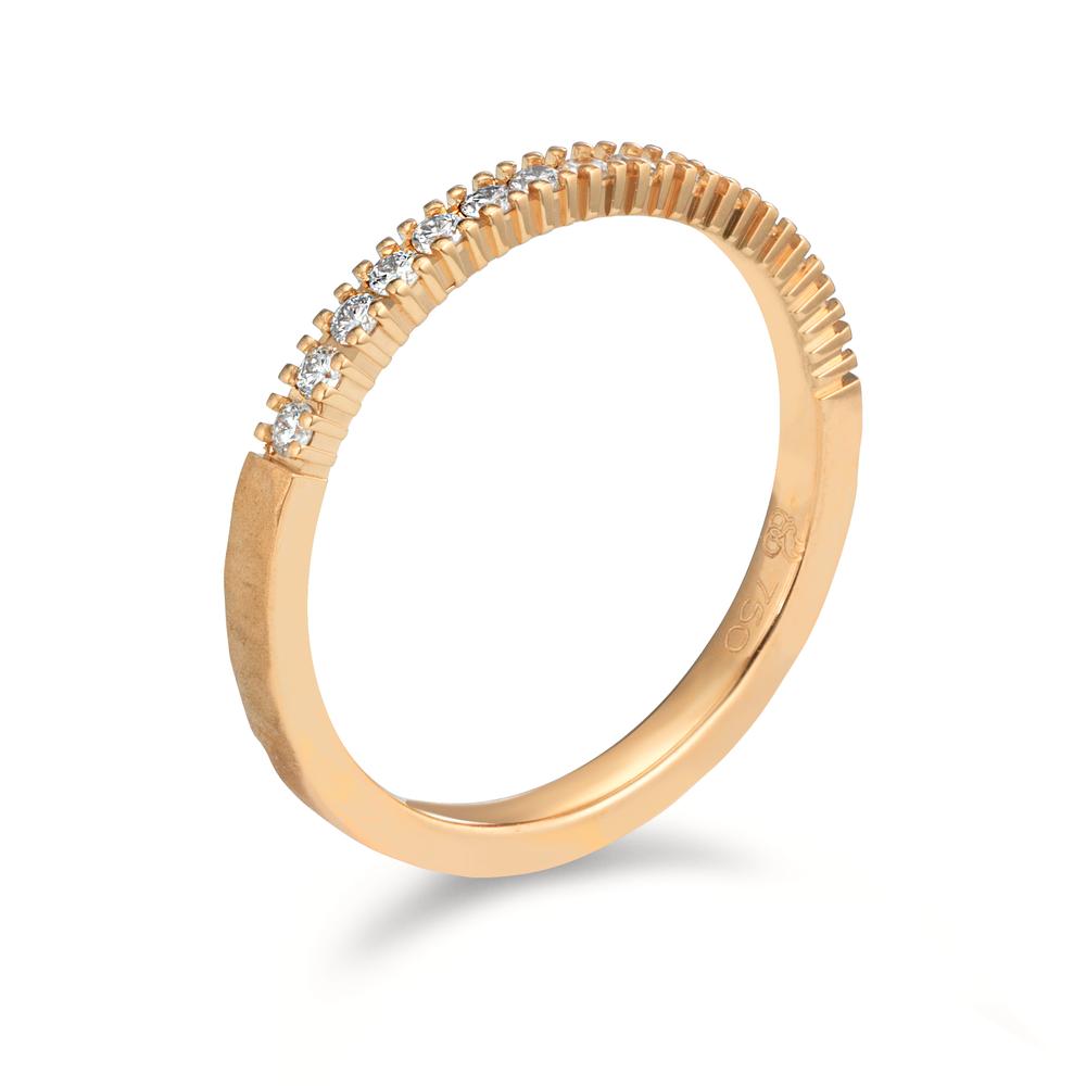 Alliance Or rose 18K Diamant 0.225 ct, 15 Pierres, w-si