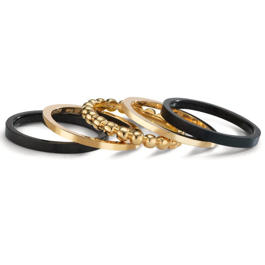 Assortiment de bagues Or jaune 18K, Titane