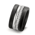 Assortiment de bagues Or blanc 18K, Carbone Zircone