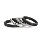 Assortiment de bagues Or blanc 18K, Carbone Zircone