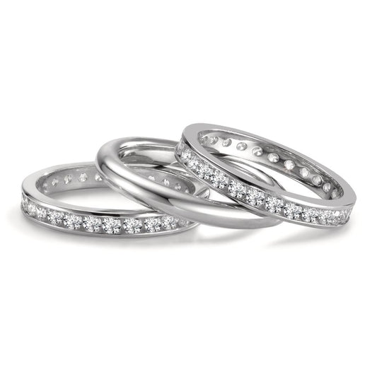 Assortiment de bagues Or blanc 18K Zircone