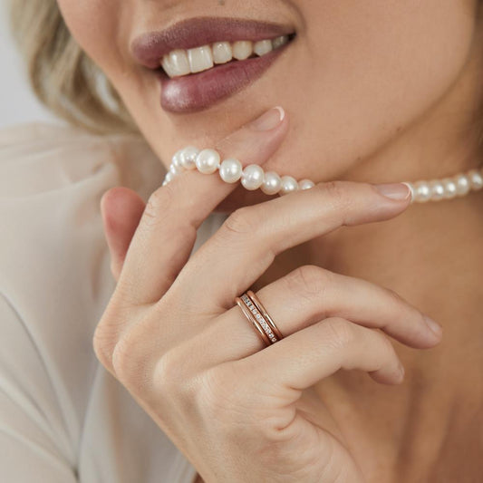 Assortiment de bagues Or rouge 18K Diamant 0.50 ct, w-si