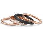 Assortiment de bagues Or rouge 18K, Carbone Diamant w-si