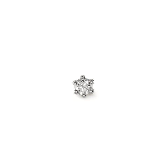 Clous d'oreille à l'unité Or blanc 18K Diamant 0.04 ct, w-si Ø2.5 mm