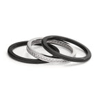 Assortiment de bagues Or blanc 9K, Carbone Zircone