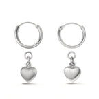 Créoles avec pendentif Argent Coeur