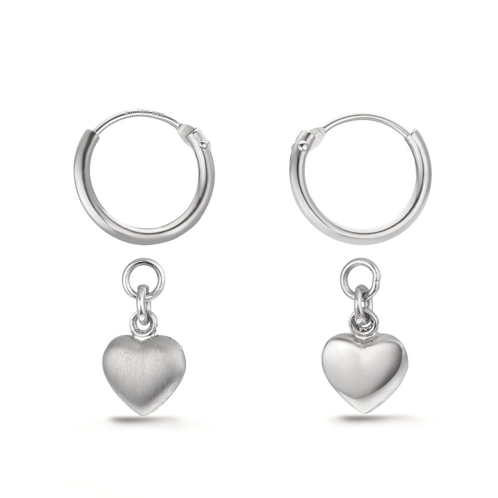 Créoles avec pendentif Argent Coeur