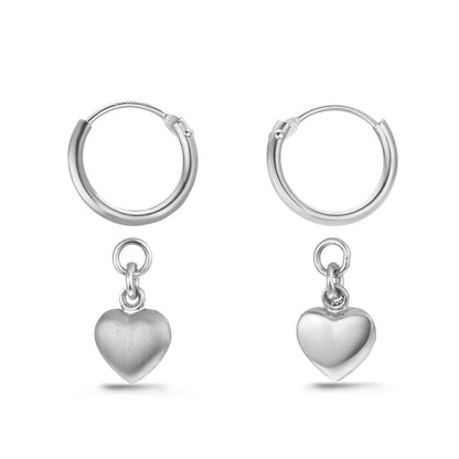 Créoles avec pendentif Argent Coeur
