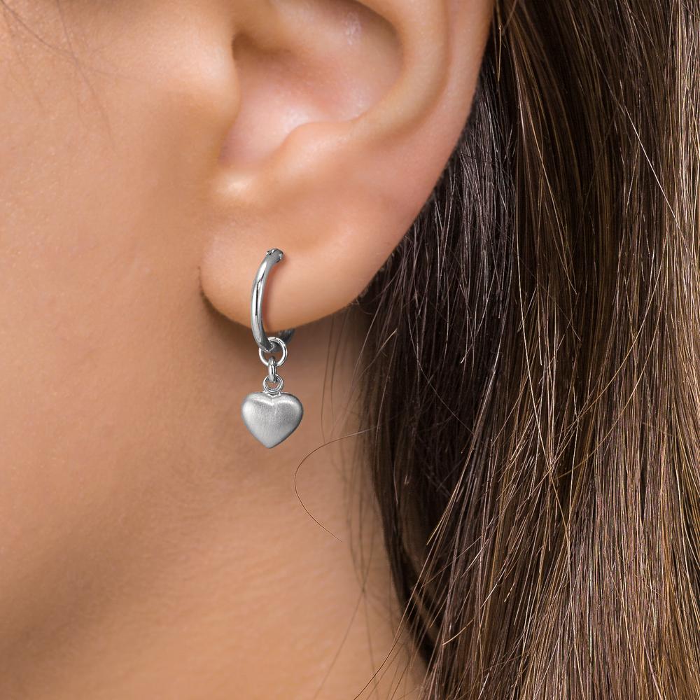 Créoles avec pendentif Argent Coeur