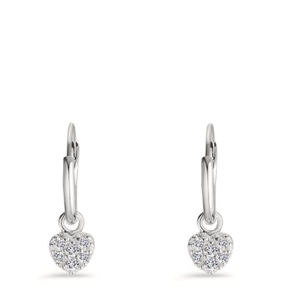 Créoles avec pendentif Argent Zircone 6 Pierres Coeur