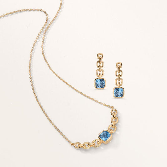 Collier Bronze Zircone Plaqué or 40-45 cm