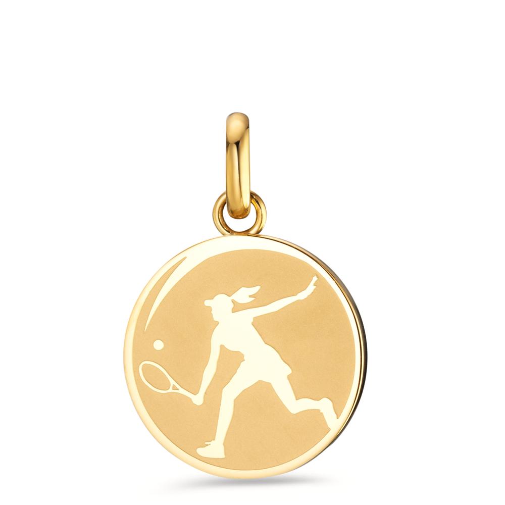 Pendentif Acier inoxydable jaune PVD Tennis Ø18 mm