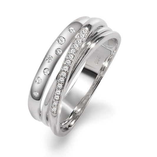 Bague Or blanc 18K Diamant 0.11 ct, w-si