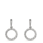 Pendant d'oreilles Or blanc 18K Diamant 0.33 ct, w-si Ø12.5 mm
