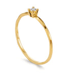 Bague solitaire Or jaune 18K Diamant 0.04 ct, w-si
