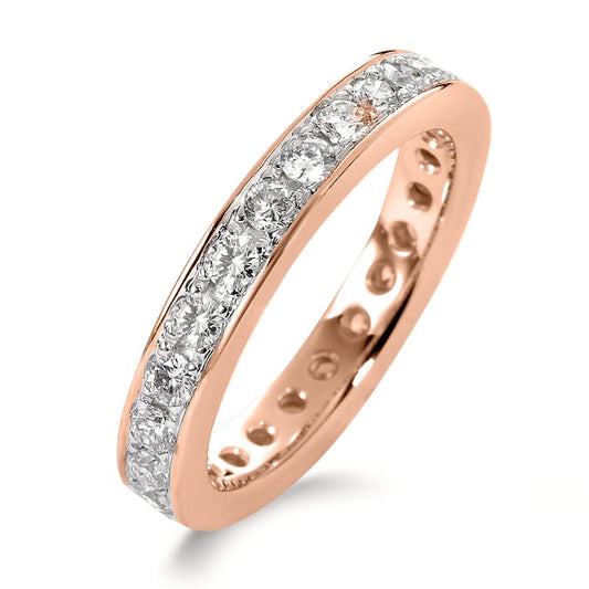 Bague d'éternité Or rouge 18K Diamant blanc, 1 ct, 25 Pierres, brillant, w-si