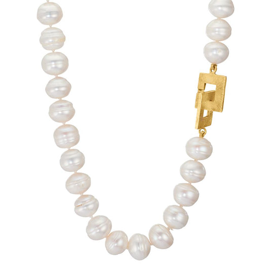 Collier Argent perle d'eau douce 10-10.5 mm 52 cm