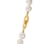 Collier Argent jaune Plaqué or perle d'eau douce, 11 mm 46 cm