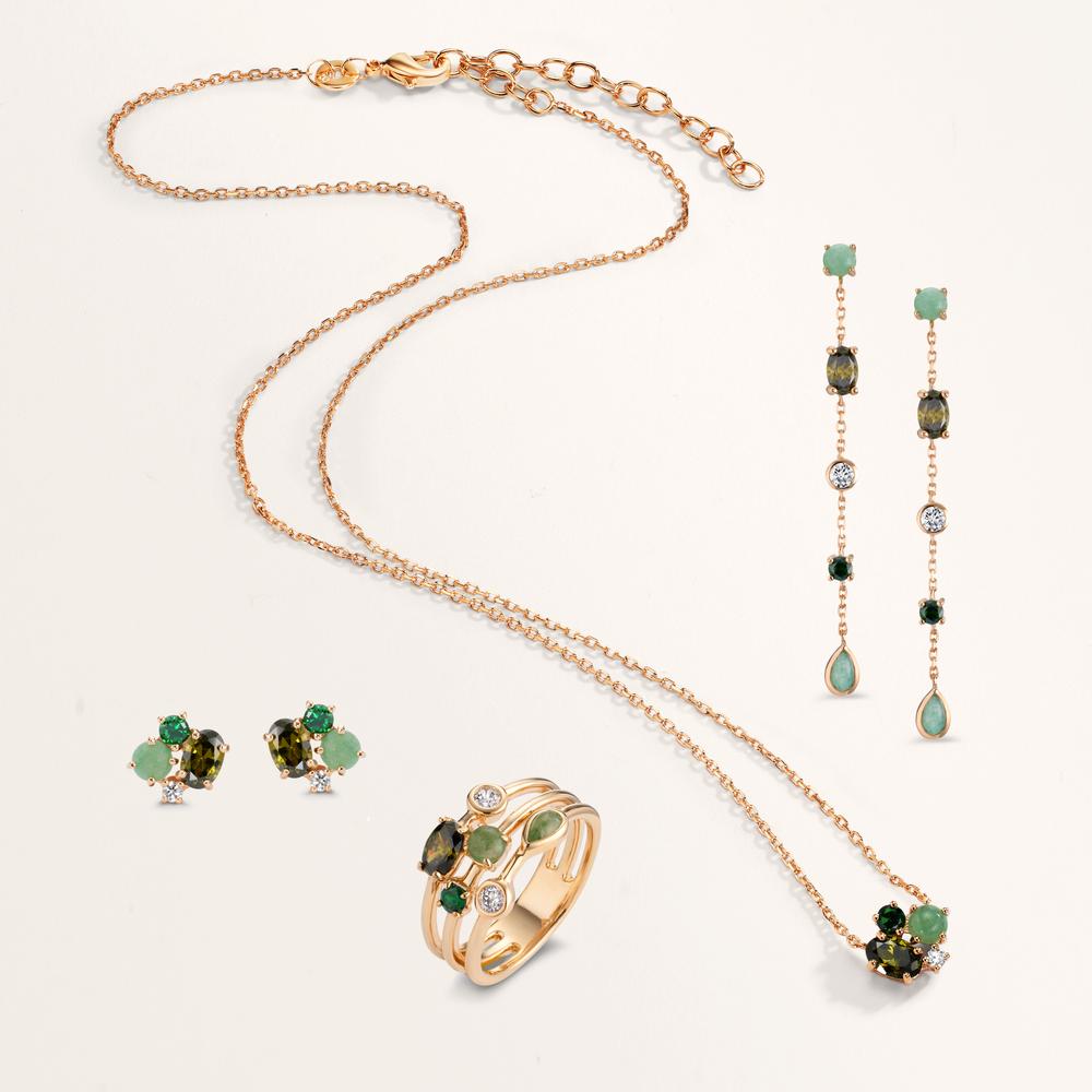 Collier Bronze Zircone 4 Pierres plaqués or 3 microns 40-45 cm