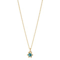 Collier Or jaune 14K Topaze London Blue 0.13 ct 39-42 cm