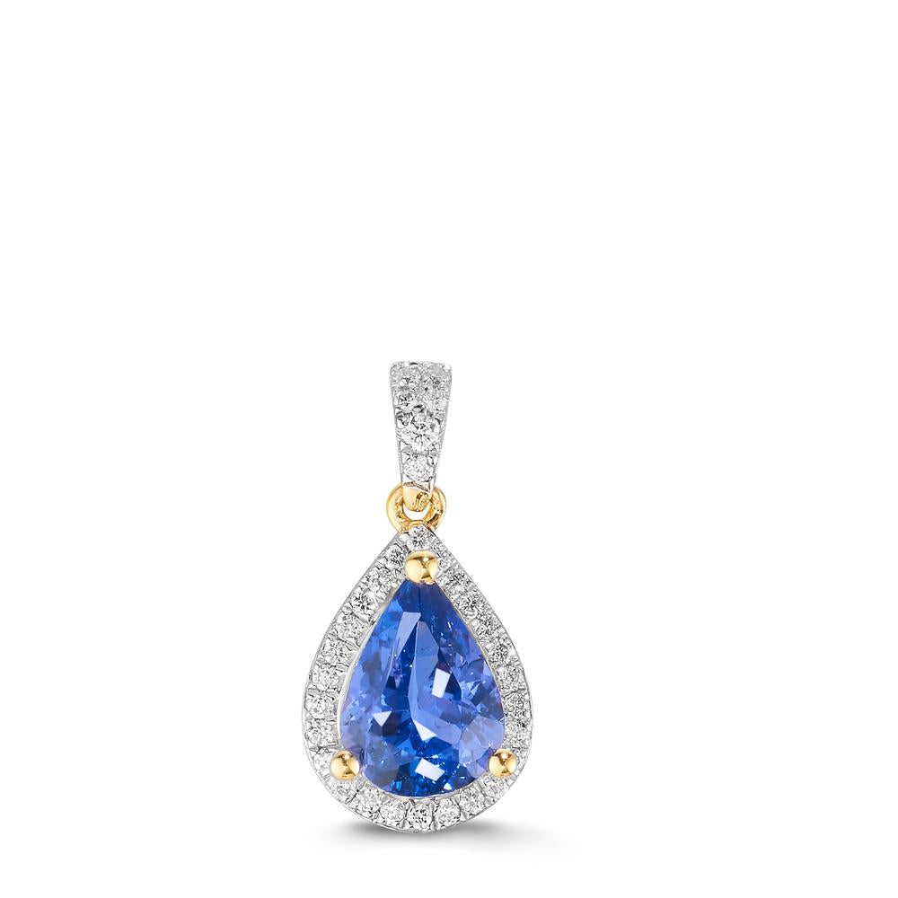 Pendentif Or jaune 18K Tanzanite 1.01 ct, Diamant 0.12 ct, w-si