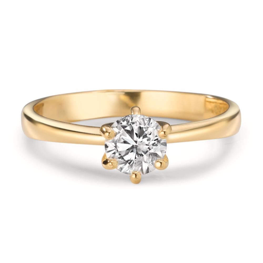 Bague solitaire Or jaune 18K Cultivé en laboratoire de diamant 0.50 ct, w-si