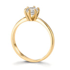 Bague solitaire Or jaune 18K Cultivé en laboratoire de diamant 0.40 ct, w-si