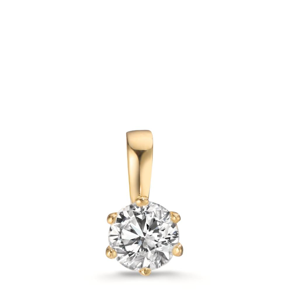 Pendentif Or jaune 18K Cultivé en laboratoire de diamant 1 ct, w-si Ø6.5 mm
