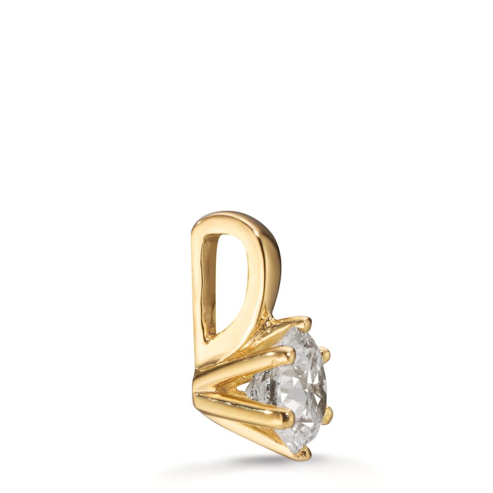 Pendentif Or jaune 18K Cultivé en laboratoire de diamant 1 ct, w-si Ø6.5 mm