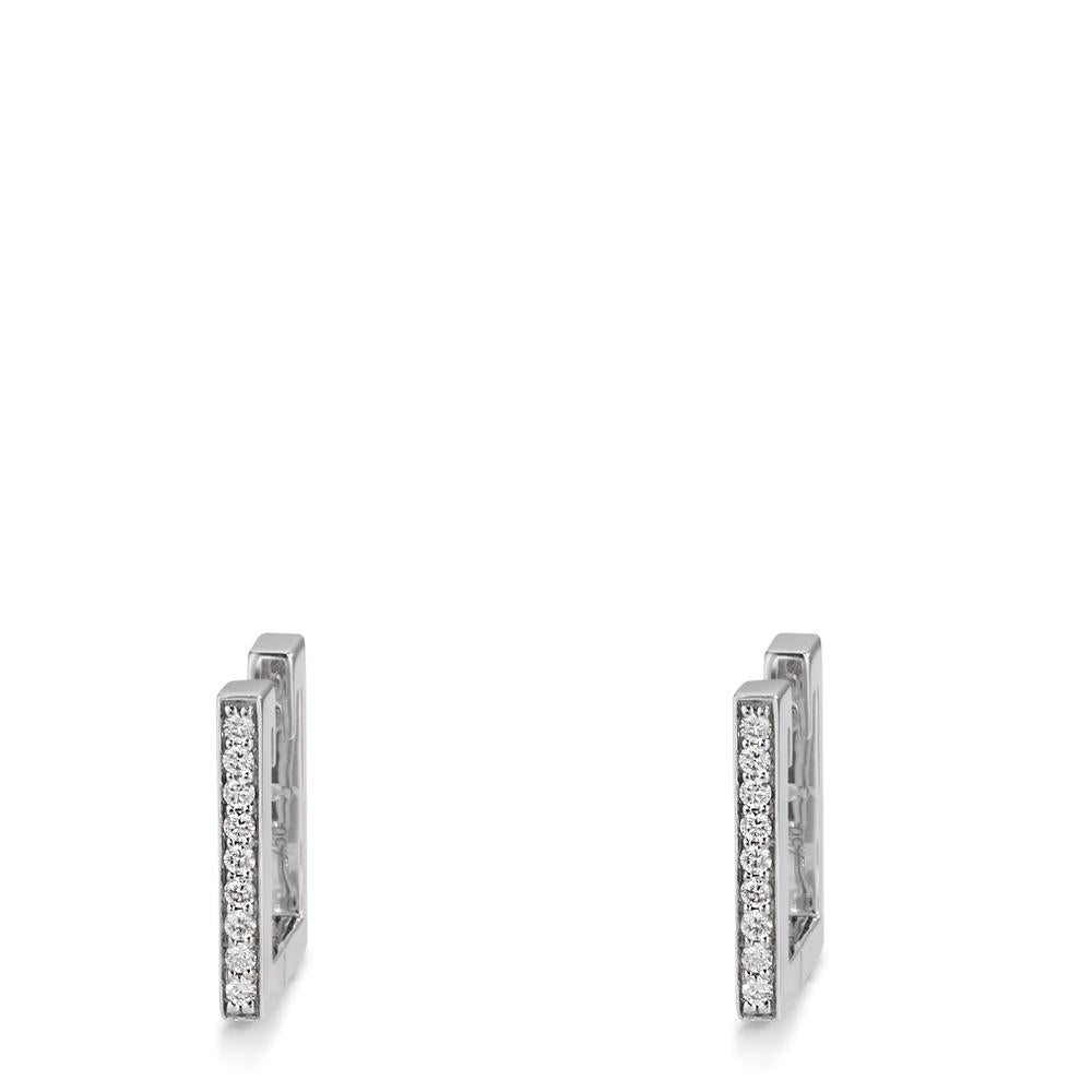 Créoles à charnières Or blanc 18K Diamant 0.16 ct, w-si