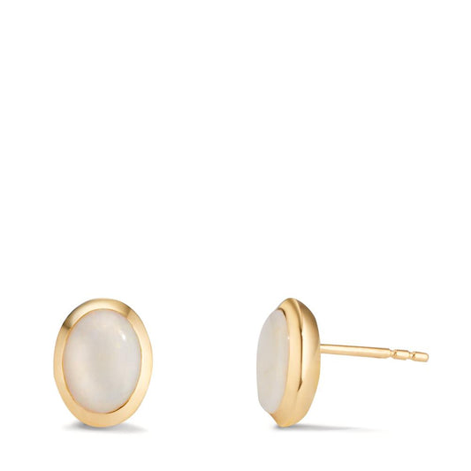 Clous d'oreilles Or jaune 18K Opale 2 Pierres