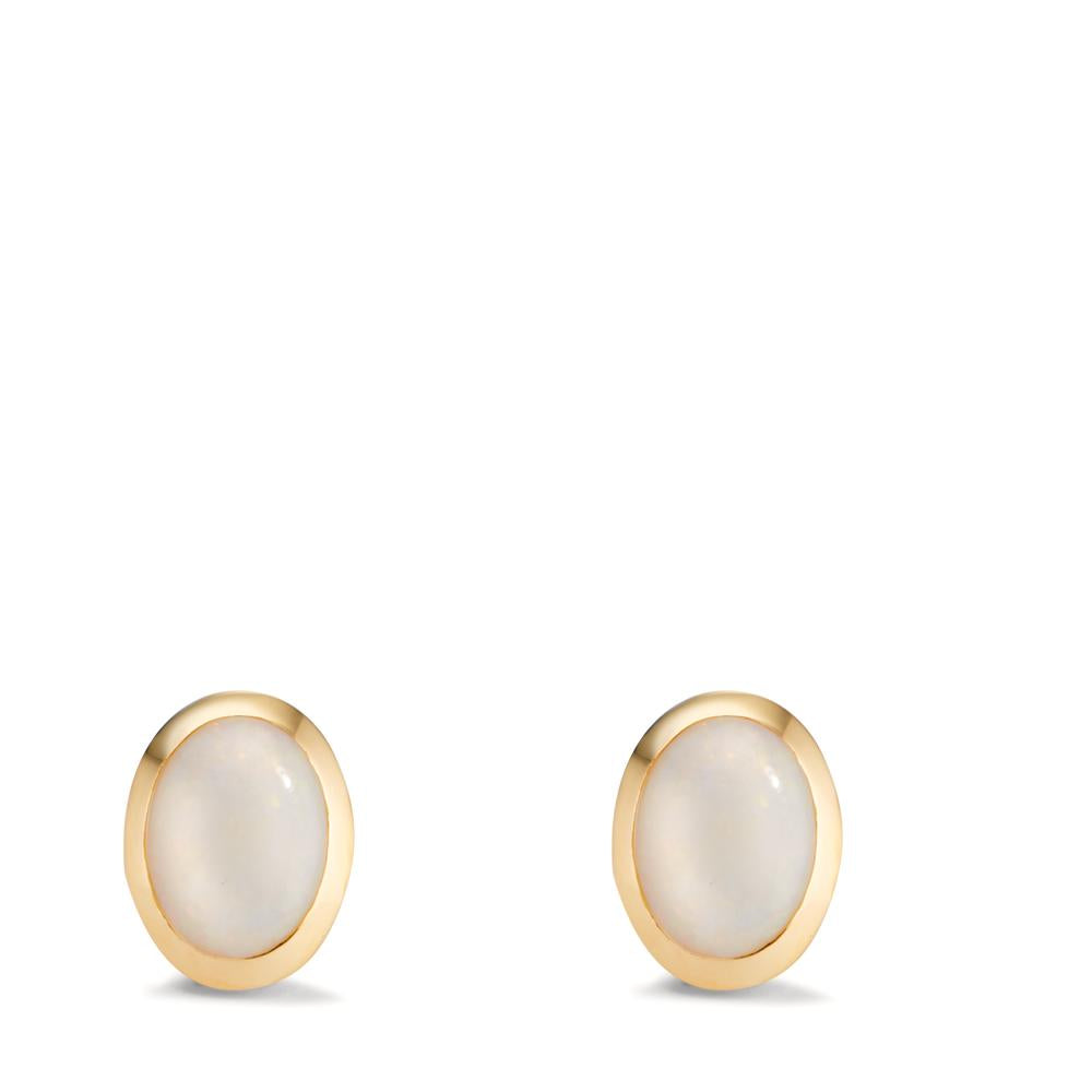 Clous d'oreilles Or jaune 18K Opale 2 Pierres