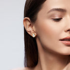 Clous d'oreilles Or jaune 18K Opale 2 Pierres