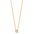 Collier Or jaune 18K Diamant 0.03 ct, w-si 42-45 cm