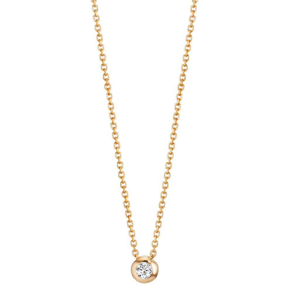 Collier Or jaune 18K Diamant 0.03 ct, w-si 42-45 cm