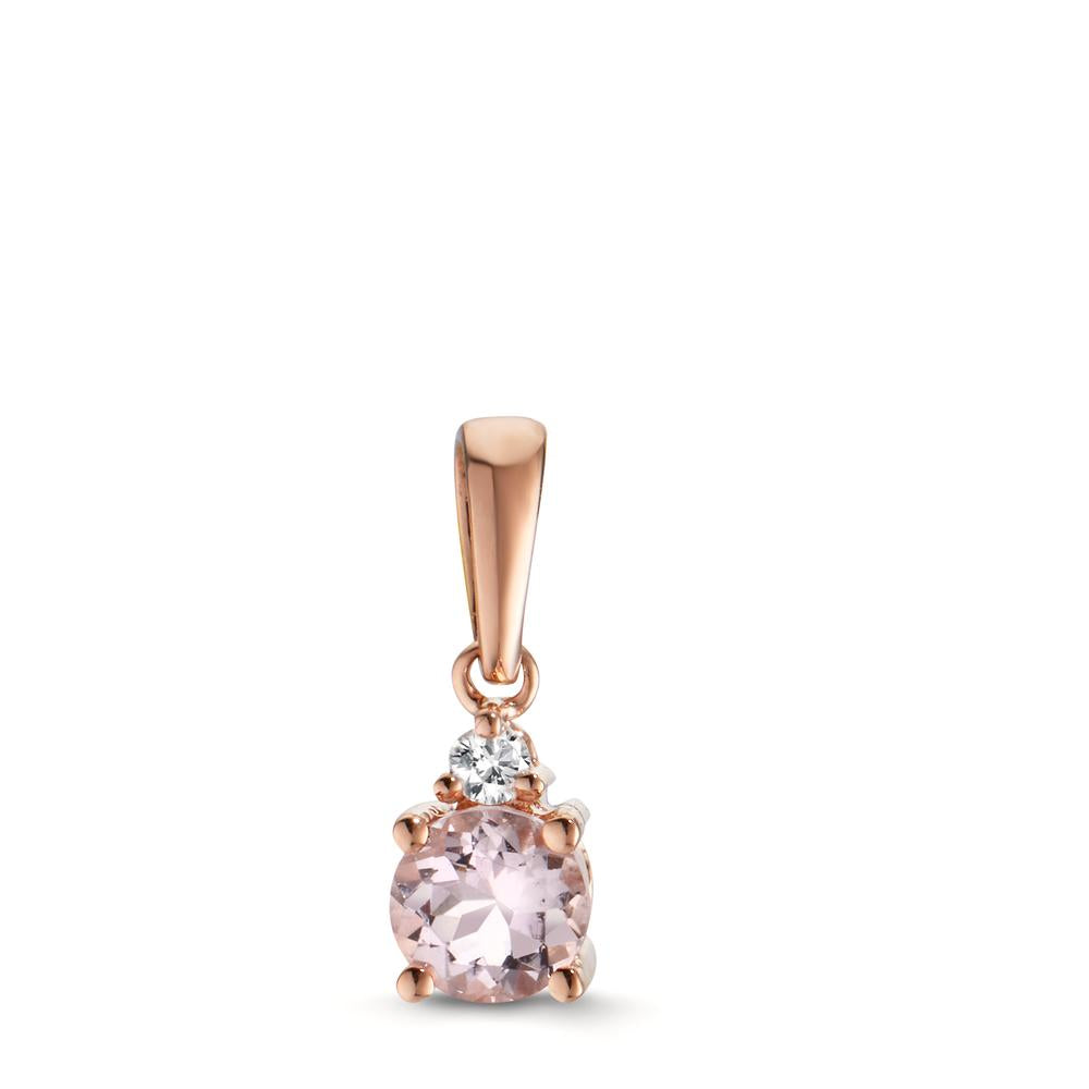 Pendentif Or rouge 18K Morganite rose, Diamant 0.03 ct, w-si