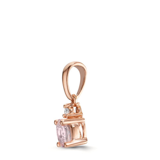Pendentif Or rouge 18K Morganite rose, Diamant 0.03 ct, w-si