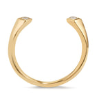 Bague Or jaune 18K Diamant 0.07 ct, 2 Pierres, carrée, w-si