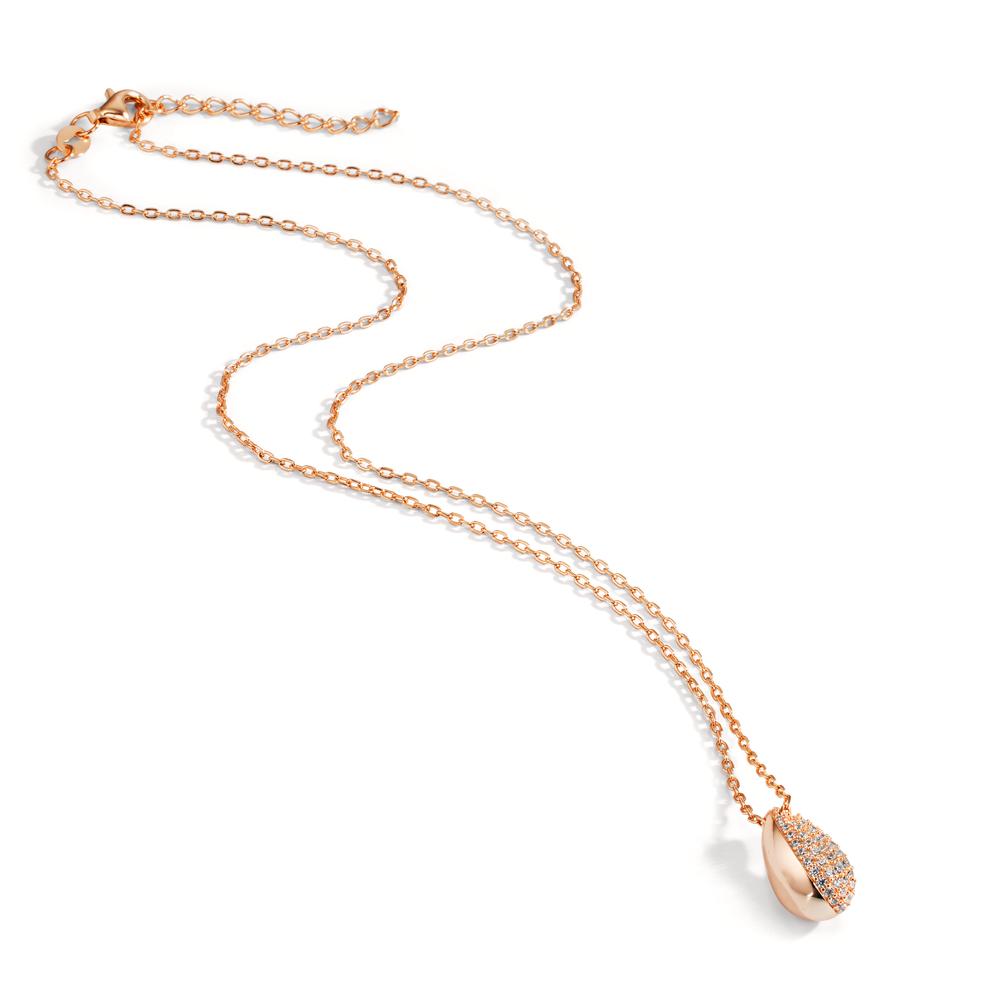 Collier Argent Zircone rosé Plaqué or 40-45 cm