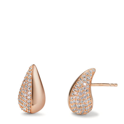 Clous d'oreilles Argent Zircone rosé Plaqué or