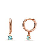 Créoles à charnières Argent Zircone aqua rosé Plaqué or