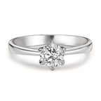 Bague solitaire Or blanc 18K Cultivé en laboratoire de diamant 0.50 ct, w-si
