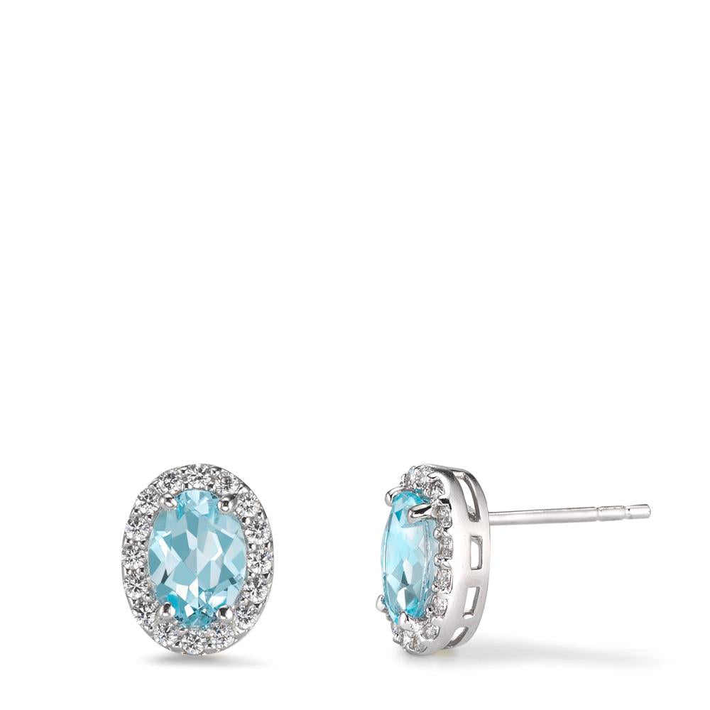 Clous d'oreilles Or blanc 18K Zircone