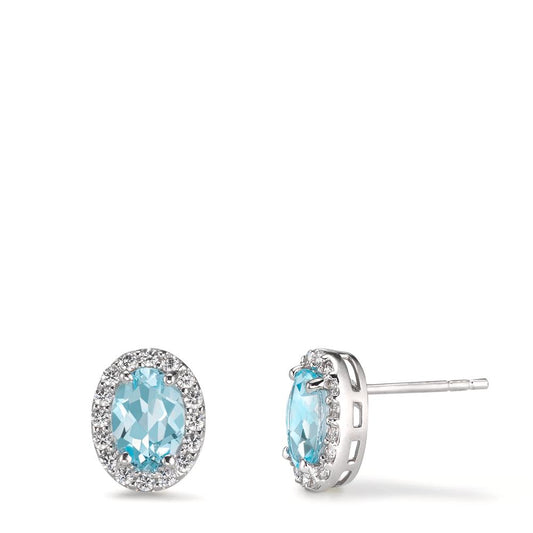Clous d'oreilles Or blanc 18K Zircone